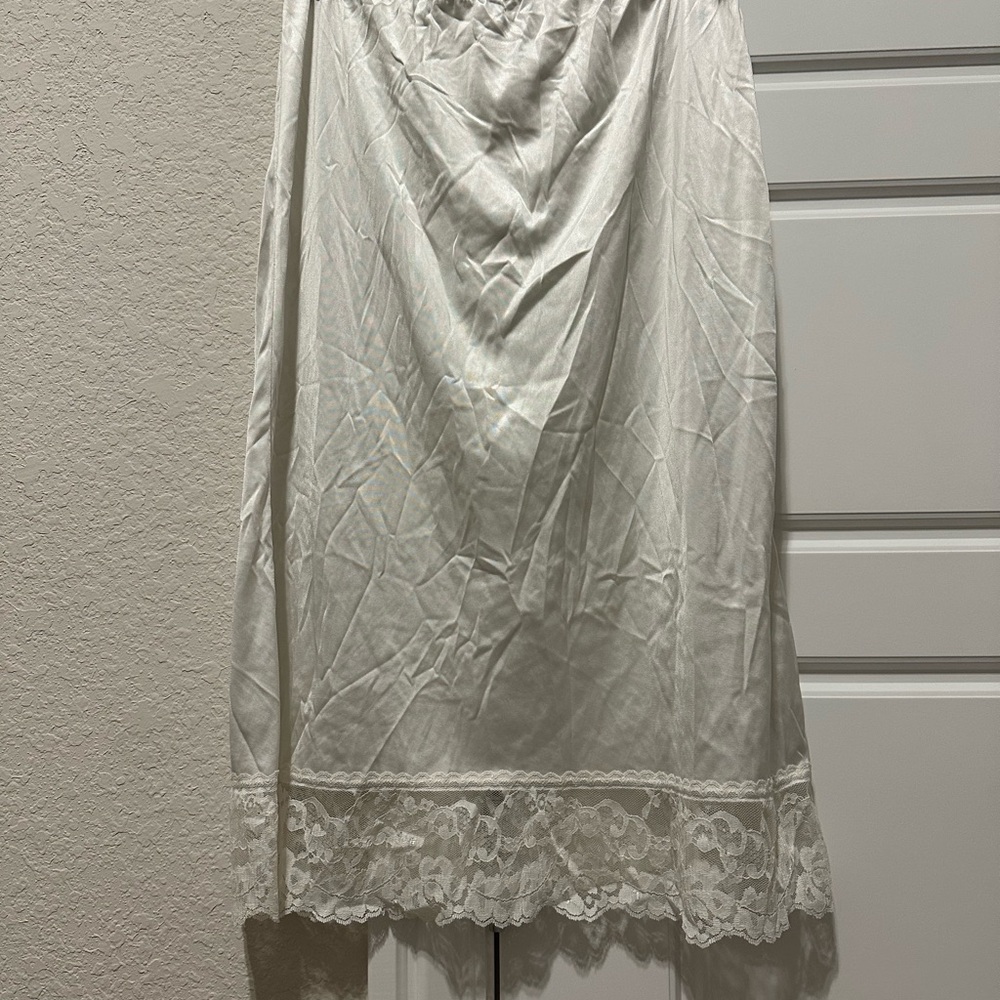 Vassarette White Lace Trim Slip